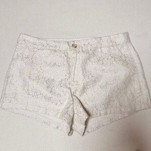 Abercrombie & Fitch Cream Lace High Waist Shorts